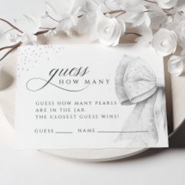 ホワイトボウ真珠の数を推測するブライダルシャワーカード エンクロージャーカード