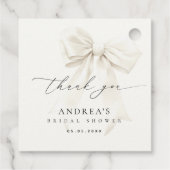 ホワイトボウ エレガント スクリプト ブライダルシャワー サンクス フェイバータグ (裏面)