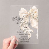 ホワイトボウ シーズ タイイング ザ ノット ブライズシャワー アクリル招待状 (インサイチュ (ポータブル))