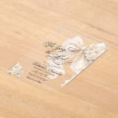 ホワイトボウ シーズ タイイング ザ ノット ブライズシャワー アクリル招待状 (レイダウン)