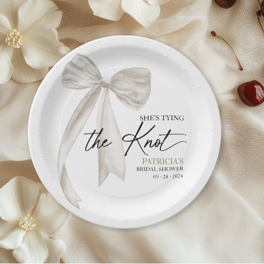 ホワイトボウ シーズ タイング ザ ノット ブライズシャワー ペーパープレート