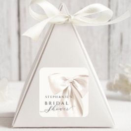 ホワイトボウ ブライダルシャワーステッカー スクエアシール