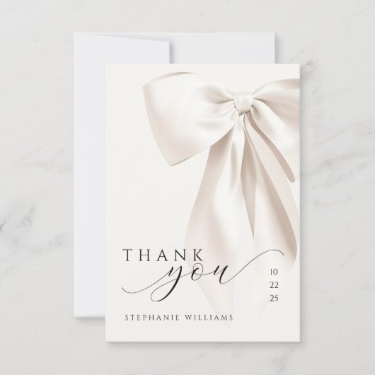 ホワイトボウ ブライダルシャワー サンキューカード (正面)