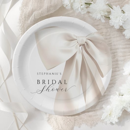 ホワイトボウ ブライダルシャワー ペーパープレート