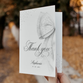 ホワイトボウ ブライダルシャワー 折りたたみ サンキューカード