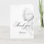 ホワイトボウ ブライダルシャワー 折りたたみ サンキューカード (正面)
