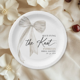 ホワイトボウ 彼女は結婚式の準備中 ブライズシャワー ペーパープレート
