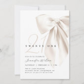 ホワイトボウ 21歳 誕生日 招待状 (正面)