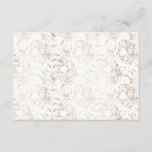 ホワイトボエレガントタニカル描ウェディングレセプション エンクロージャーカード (裏面)