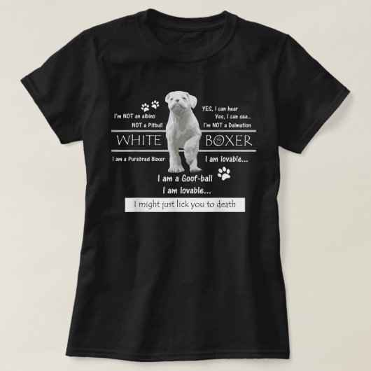 ホワイトボクサーの事実 Tシャツ (デザイン正面)