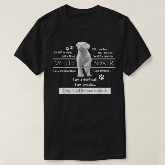 ホワイトボクサーの事実 Tシャツ (デザイン正面)
