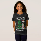 ホワイトボクサークリスマスライトパジャマおもしろいドッグラブ Tシャツ (正面フル)