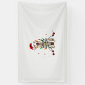 ホワイトボクサーダッグ クリスマスのセーター クリスマスTシャツ 横断幕 (縦)