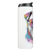 ホワイトボクサーポップ・アートのドッグアートとサングラス タンブラー (回転左)