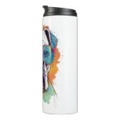 ホワイトボクサーポップ・アートのドッグアートとサングラス タンブラー (回転右)