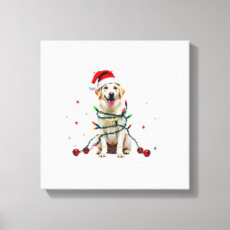 ホワイトボクサー犬のダサ可愛いクリスマスセーター クリスマスの贈り物 キャンバスプリント