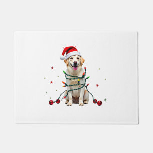 ホワイトボクサー犬のユーモラスなクリスマスセーター おもしろ Xmas ドアマット
