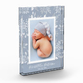 ホワイトボタニカルオンスカイブルーカスタム フォトブロック (左)