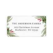 ホワイトボタニカルクリスマスアドレス ラベル (正面)
