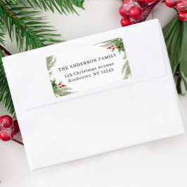 ホワイトボタニカルクリスマスアドレス ラベル