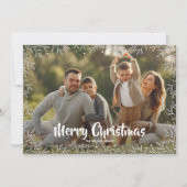 ホワイトボタニカルクリスマスフォト シーズンカード (正面)