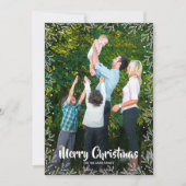 ホワイトボタニカルクリスマスフォト シーズンカード (正面)