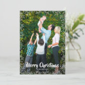 ホワイトボタニカルクリスマスフォト シーズンカード (スタンド正面)