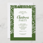 ホワイトボタニカルクリスマスホリデー招待状 (正面)