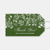 ホワイトボタニカルグリーンサンキュー ギフトタグ (正面(横))