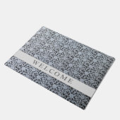 ホワイトボタニカルデザインオングレードアマット ドアマット (アングル)