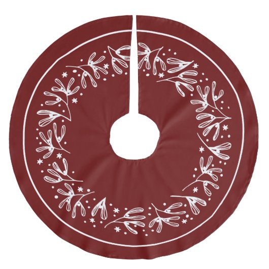 ホワイトボタニカルデザインブラッシュポリエステルツリースキー ブラッシュドポリエステルツリースカート (正面)