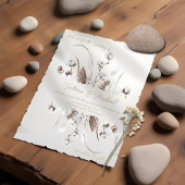 ホワイトボタニカルフローラコットン結婚式招待状 招待状