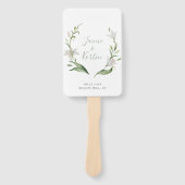 ホワイトボタニカルフローラ結婚リース ハンドファン (正面)