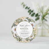 ホワイトボタニカルラウンドブライダルシャワー招待 (スタンド正面)