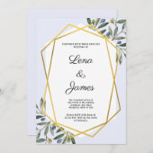 ホワイトボタニカル結婚式招待状カード 招待状 (正面/裏面)