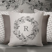 ホワイトボタニカル リーフリースレターR クッション
