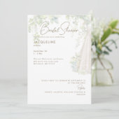 ホワイトボタニッ結婚クドレスブライダルシャワー 招待状 (スタンド正面)