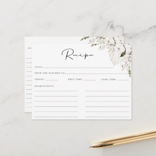 ホワイトボヘミアンフローラレシピカード ポストカード (正面/裏面インサイチュ)