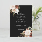 ホワイトボヘミアンモダンフローラブ結婚ラック 招待状 (スタンド正面)