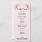 ホワイトボホウォーターカラーフラワーズ結婚式 プログラムカード 招待状 (裏面)