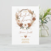 ホワイトボホエレガントテラコタフラワーズブライダルシャワー 招待状 (スタンド正面)