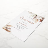 ホワイトボホフラワーズセージキンセアニェラバラ金ゴールド 箔招待状 (回転した状態)