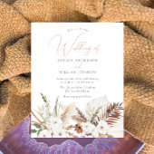 ホワイトボホフラワーズバジェット結婚式招待状