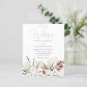ホワイトボホフラワーズバジェット結婚式招待状 (スタンド正面)