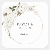 ホワイトボホフローラありがとう2 スクエアシール (正面)
