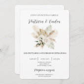 ホワイトボホフローラスペインの結婚式招待状 招待状 (正面/裏面)