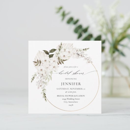 ホワイトボホフローラブライダルシャワースクエア 招待状 (スタンド正面)