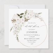 ホワイトボホフローラブライダルシャワースクエア 招待状 (正面)