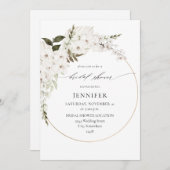 ホワイトボホフローラブライダルシャワー 招待状 (正面/裏面)