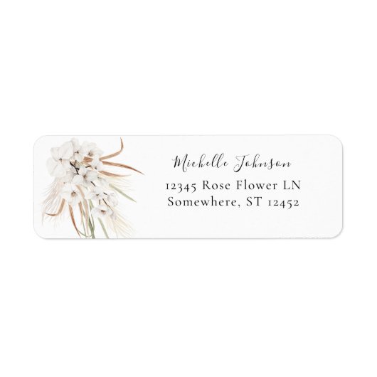 ホワイトボホフローラ差出人住所ラベル2 ラベル (正面)